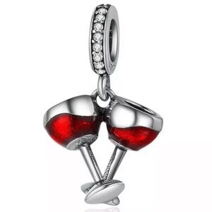 Brand new. Double Wine Glass Charm